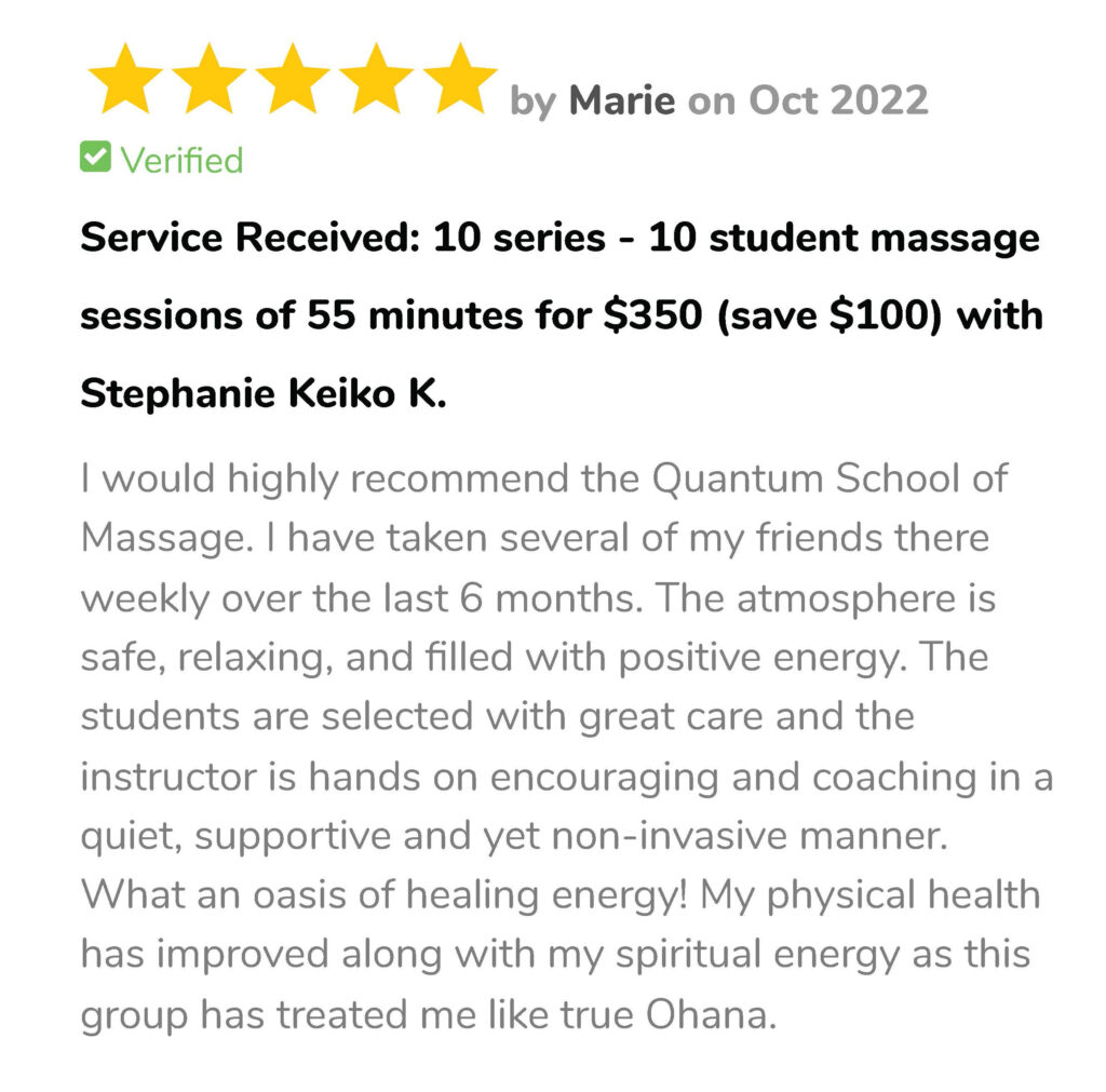 Quantum Massage School Reviews